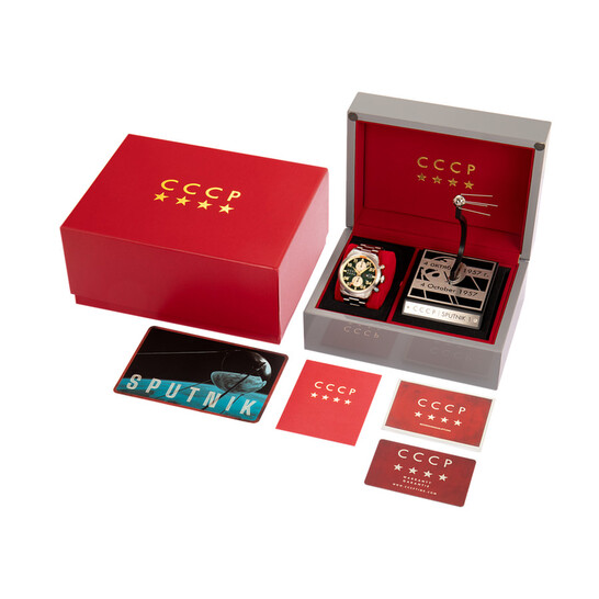 Cccp Sputnik Chronograph Quartz Green Dial Men's Watch CP-7098-33