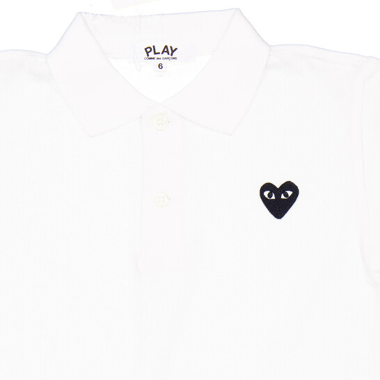 PLAY COMME DES GARÇONS Polo ダブルハート Play Comme des Garçons: Polo Shirt with Double Red Heart