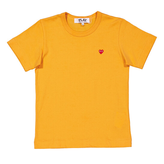 Comme Des Garcons Cdg Play Heart Emblem T-Shirt In Yellow, Size X