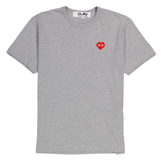 Comme Des Garcons Cdg Play Invader Heart Pixel T-Shirt, Size Large
