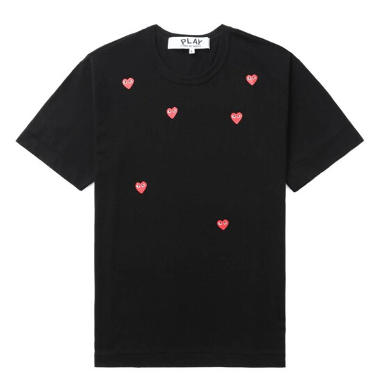 Comme Des Garcons Play Scattered Hearts Cotton T-Shirt, Size