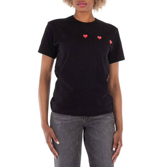 Comme Des Garcons Cdg Play Triple Heart Short-Sleeve T-Shirt