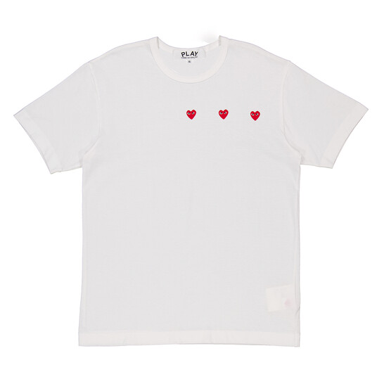Comme Des Garcons Cdg Play Triple Heart Short-Sleeve T-Shirt