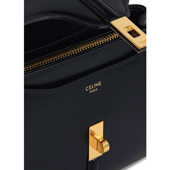 MINI 16 BAG 18CM IN SATINATED CALFSKIN BLACK