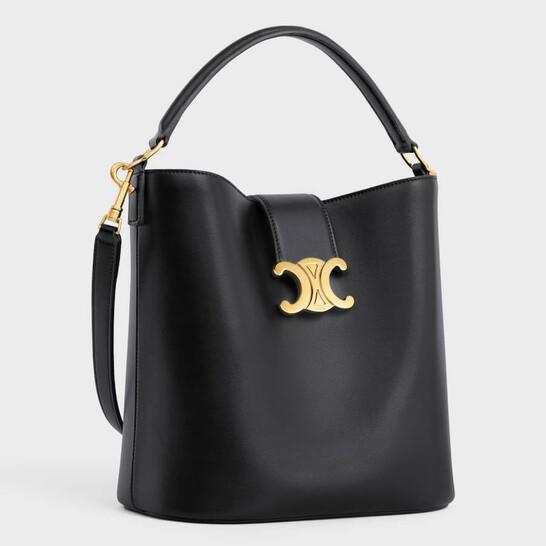 Celine Medium Bucket Louise In Smooth Calfskin- Black