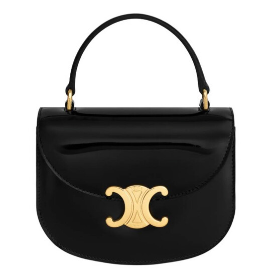 ☆☆CELINE☆☆ 24SS (10L063GCJ 38NO) Women’s Mini Clea Besa Celine Patent Calfskin Mini Besace Clea Crossbody Bag