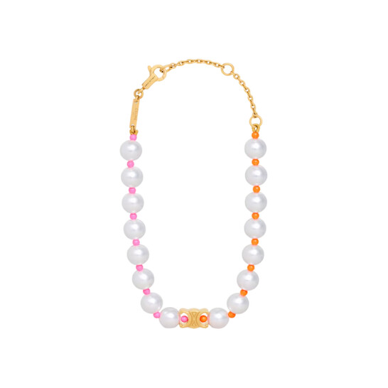 Celine Plage Pearl Bracelet In Brass With Gold Finish And  display picture 3