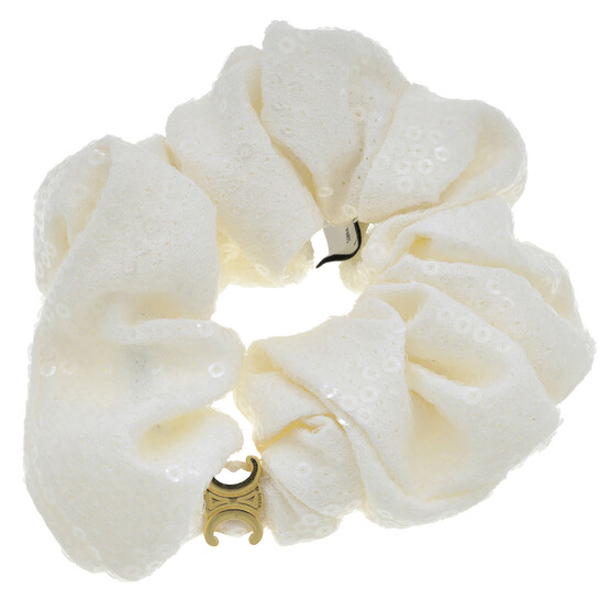 関税込 Celine Scrunchy Rayure Celine Scrunchy Rayure in Silk and Brass with Gold finish