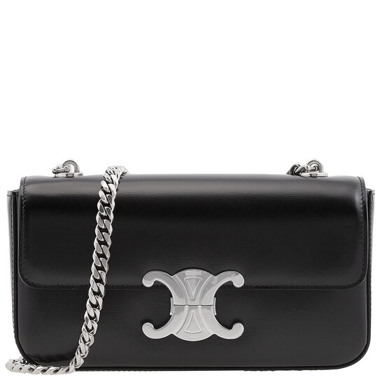 CELINE｜ (CLAUDE CHAIN SHOULDER BAG IN SHINY CALFSKIN (1 CHAIN SHOULDER BAG CLAUDE IN shiny calfskin - BLACK | CELINE