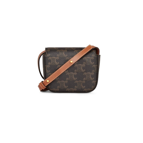 Celine Triomphe Canvas and Calfskin Mini Claude Bag