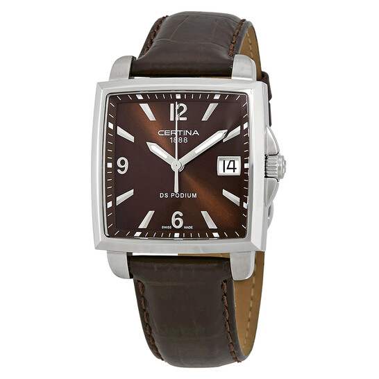 Certina DS Podium Square Brown Dial Ladies Watch C001.310.16.297.00 - 546x546