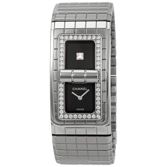 Chanel Code CoCo Black Lacquered Dial Ladies Diamond Watch H5145 - 546x546