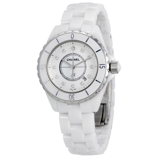 時計 CHANEL J12 H1628 Chanel J12 Diamonds Ladies Watch H1628 3599590378844 - Watches