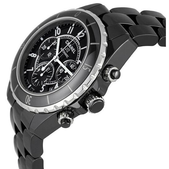 Chanel J12 Chronograph Black Ceramic Unisex Watch H0940 - 546x546 Image #2