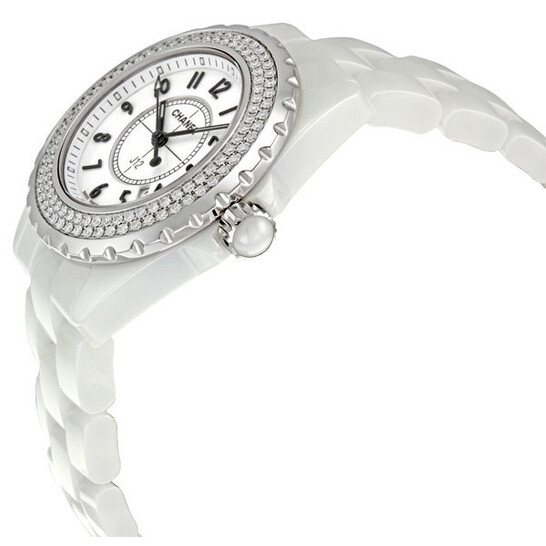Chanel J12 Diamond White Ceramic Ladies Watch H0967  display picture 1