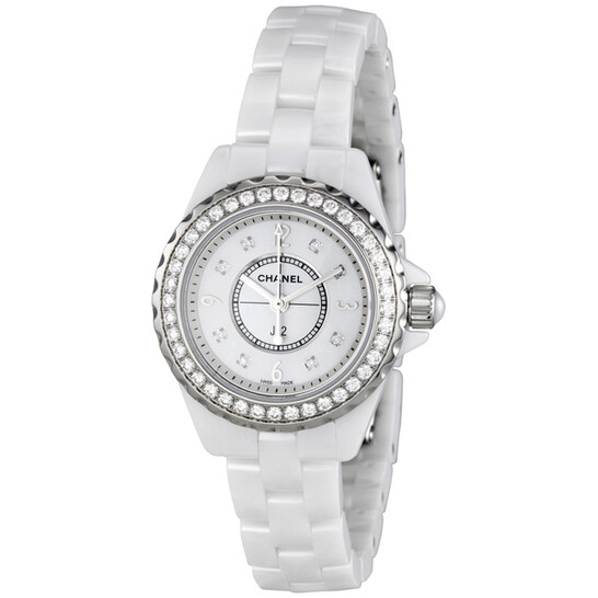 Chanel J12 Mother of Pearl White Ceramic Ladies Watch H2572 