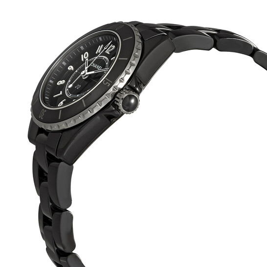 CHANEL J12 H5695 Black ceramic date black Dial Quartz Ladies Watch Chanel J12 Quartz Black Dial Black Steel Strap Watch for  main image 3