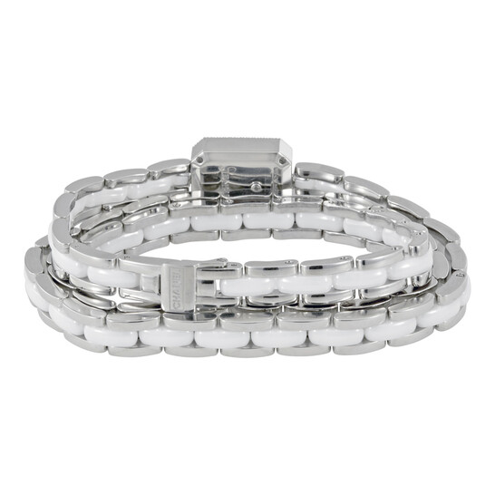 Chanel Premiere White Dial Ceramic and Steel Diamond Ladies Watch H3059 - 546x546 Image #3