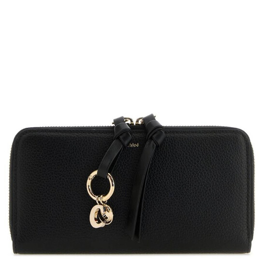 【Chloe】Alphabet black zipped wallet Chloé Alphabet Long Zipped Leather Wallet CHC21WP941F57001