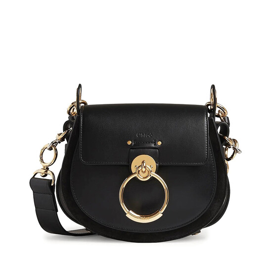 Chloé Black Leather And Suede Small Tess Bag CHC22SS153G31001