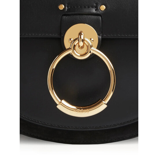 Chloé Black Leather And Suede Small Tess Bag
