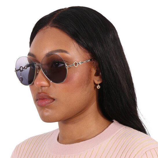 Chloé Blue Round Ladies Sunglasses CH0067S 001 61 889652351100