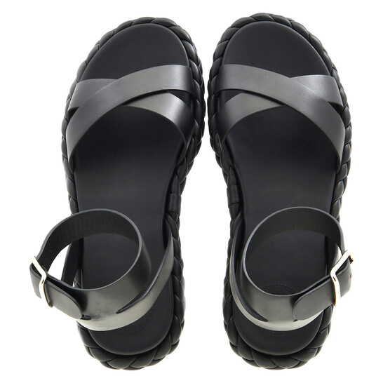 Chloé Braided Leather Pip Sandals, Brand Size 37 ( US Size 7