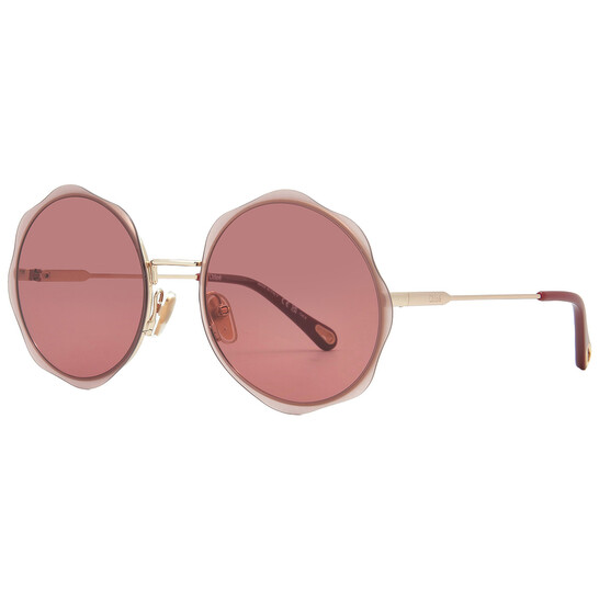 Chloé Burgundy Round Ladies Sunglasses CH0202S 003 61