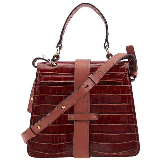 Chloé Crocodile Embossed Small Aby Day Shoulder Bag CHC19WS205A87