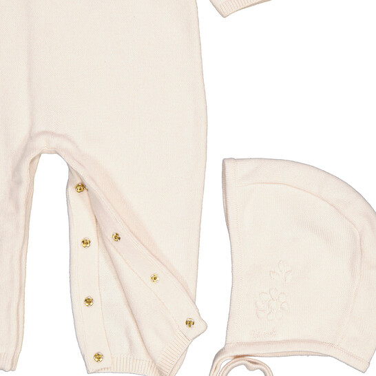 Chloe Floral-Embroidered Knitted Babygrow Set, Size 9M - 546x546 Image #2