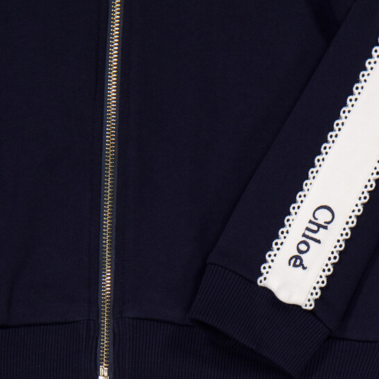 Chloe Girls Frill-Trim Cotton Zip-Up Sweatshirt, Size 8Y - 546x546 Image #2