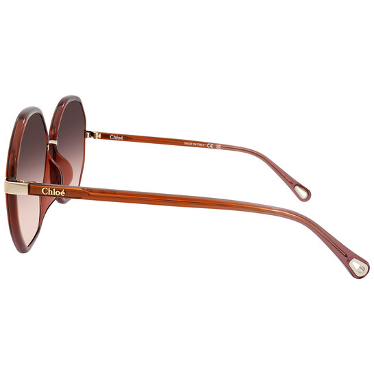 NEW  CHLOE SUNGLASSES RED WOMEN EYEWEAR CHLOE CH0133SA 004 Chloé CH0133SA Asian Fit 004 Geometric Transparent Red  main image 4