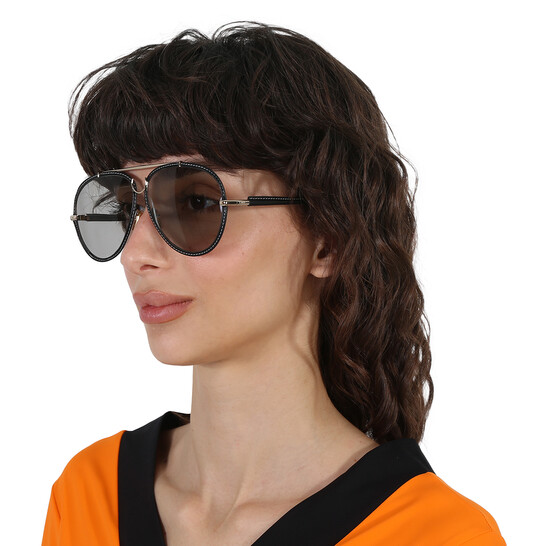 Chloé Grey Pilot Ladies Sunglasses CH0080S 003 62  display picture 1