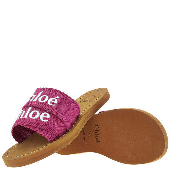 chloe pink slip on sandals