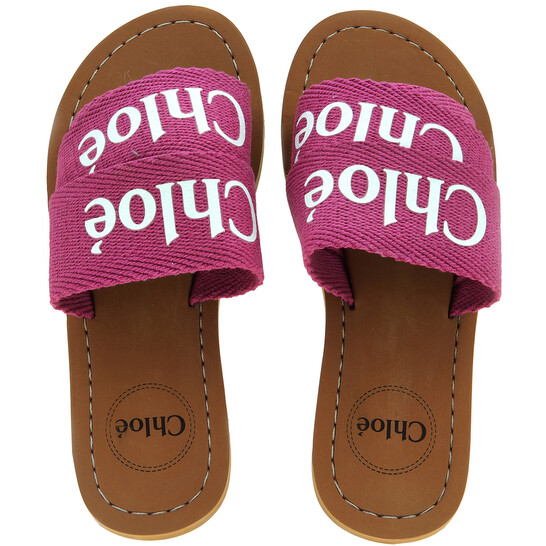 その他 chloe Chloé Kids Logo-Strap Slip-On Sandals, Brand Size 32 (1 Kids