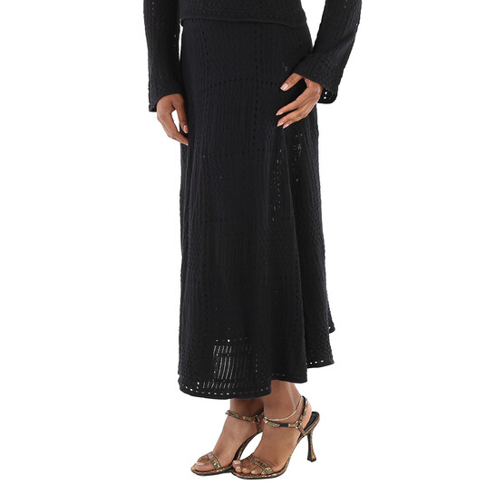 Chloe Ladies Black Full Kniited Midi Skirt, Size Small - 546x546 Image #3