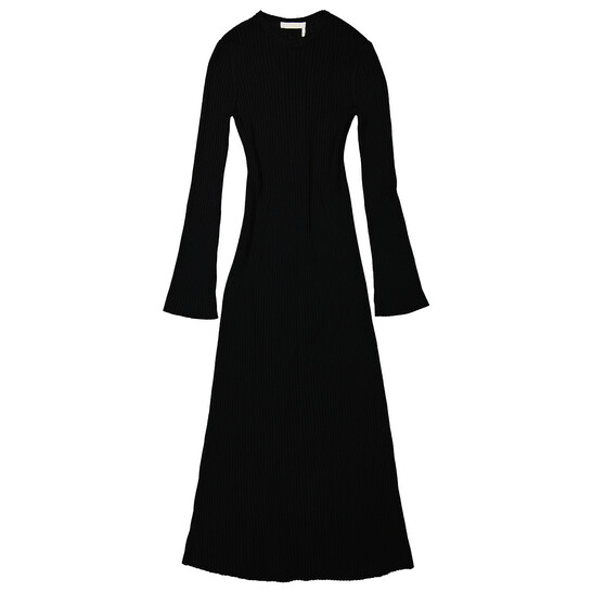 Chloé Ladies Black Long Knitted Wool And Cashmere Dress, Size X