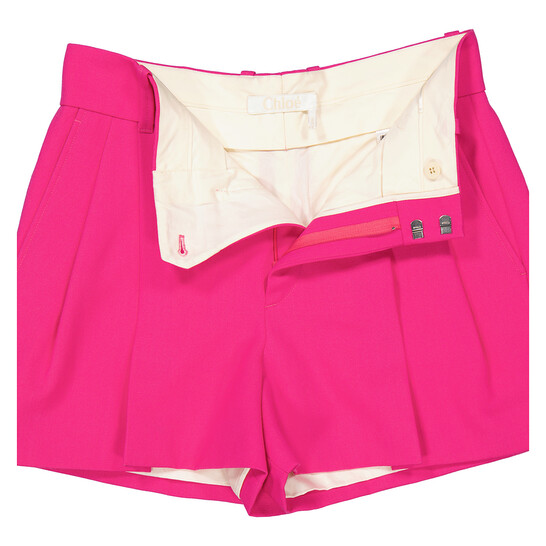 Chloé Ladies Juicy Pink Tailored Wool Shorts, Brand Size 36