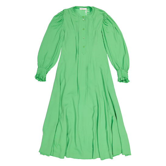 green emerald velvet dress Chloé Fall 2004 Dark Green Chiffon Gown – Vintage Grace main image 1
