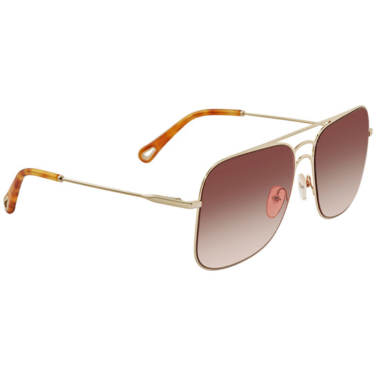Chloé Light Wine Pilot Ladies Sunglasses CE140S 808 58