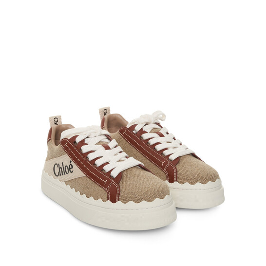 Chloé Linen And Leather Lauren Sneakers, Brand Size 41 ( US