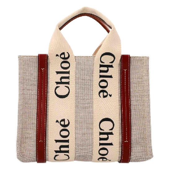 Chloé Mini Woody Linen Logo Tote Bag CHC22AP237I2690U