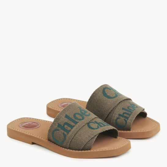 Chloe ロスフリントヒキニホトム CH25UMB40478 001 Chloé Woody Mule in Vintage khaki | Chloé US