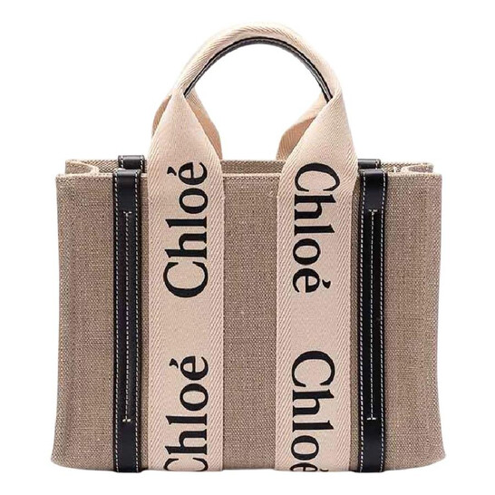 Chloe ハンドバック Chloé Woody Small Linen Tote Bag CHC22AS397I2691J 7613386448118