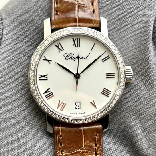 Chopard Classic White Dial 18 Carat White Gold Men's Watch 134200