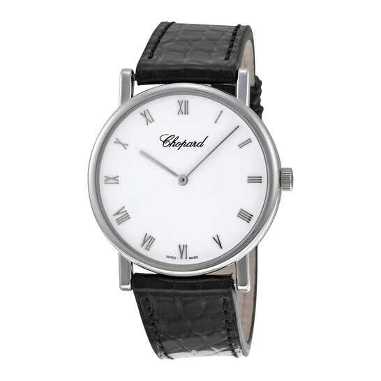 Chopard Classique Homme White Dial 18kt White Gold Black Leather Ladies Watch P163154-1001 - 546x546