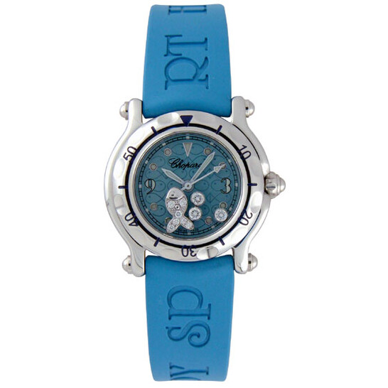 Chopard Happy Beach Diamond Fish Steel Blue Mini Ladies Watch 27/8923 - 546x546