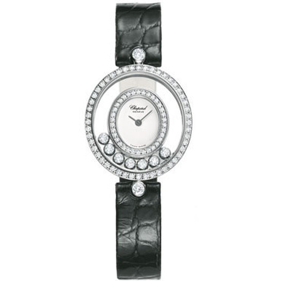 Chopard Happy Diamond White Dial Black Leather Ladies Watch 204292-1001 Chopard Happy Diamond White Dial Black Leather Ladies Watch 204292-1001 - 546x546