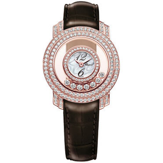 Chopard Happy Diamonds 18 kt Rose Gold Brown Leather Ladies Watch 209245-5001 Chopard Happy Diamonds 18 kt Rose Gold Brown Leather Ladies Watch 209245-5001 - 546x546