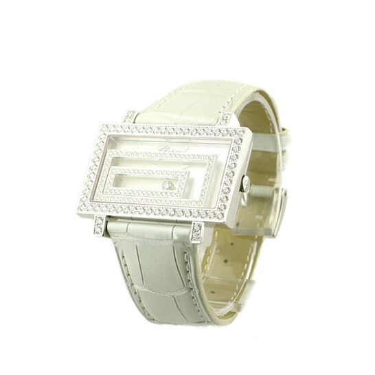 Chopard Happy Spirit Mother Of Pearl Dial White Leather Ladies Quartz Watch 209168-1001 - 546x546